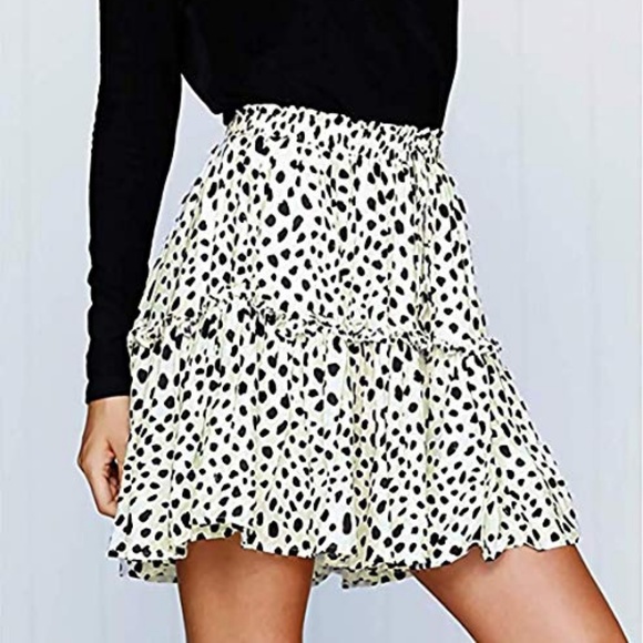 Cute High Waist Ruffle Skirt Floral Print Swing Be - Picture 5 of 5